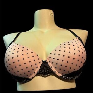 Jessica Simpson Bra Lightly Padded Lace Sexy polkadot Racer Back Pink 38D